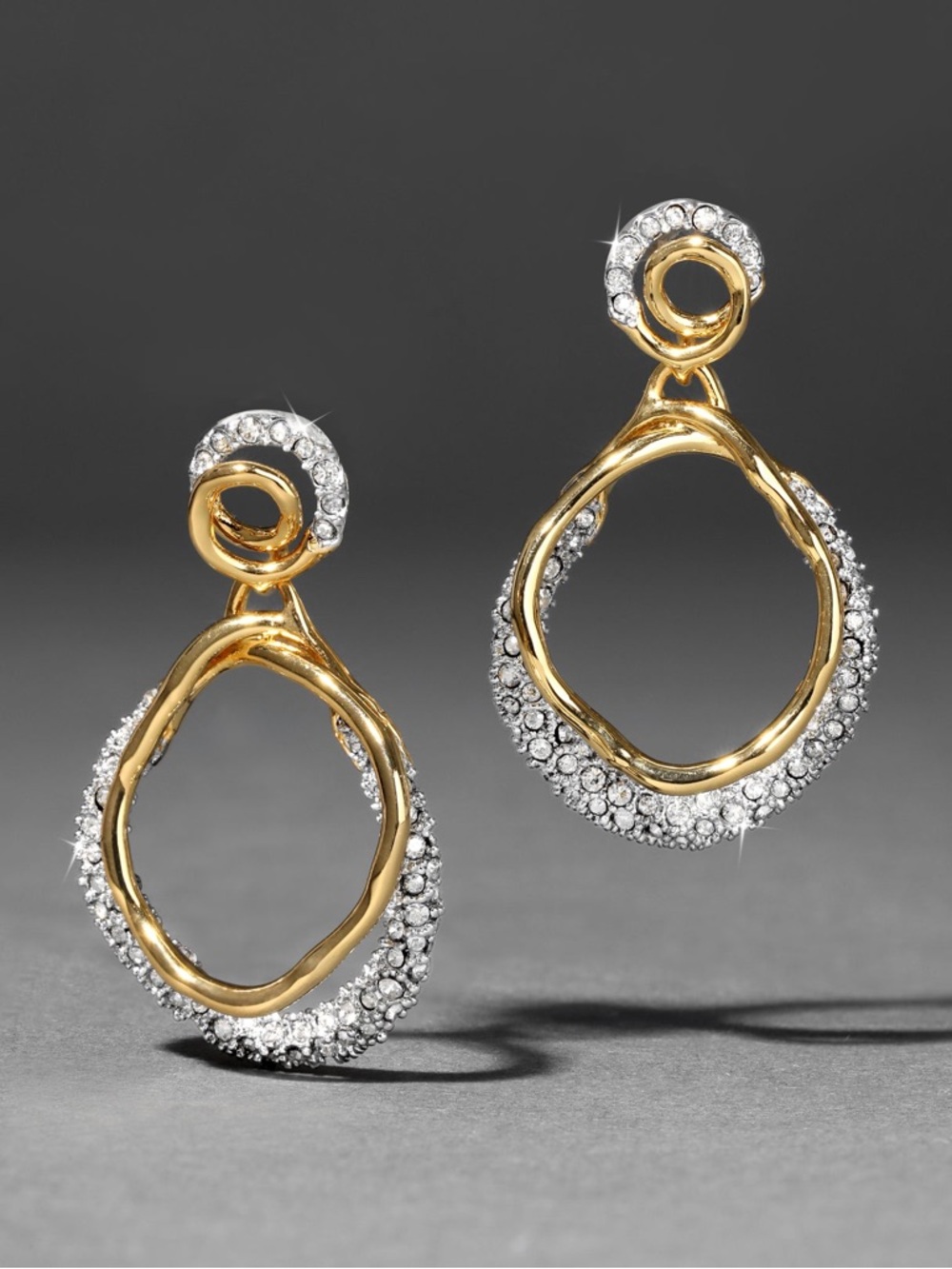 Alexis Bittar Solanales Gold Crystal Orbit Drop Post Earrings